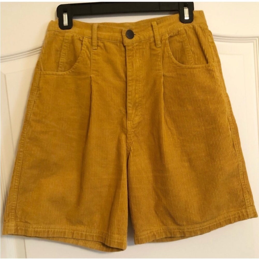 Lucy & Yak Bonnie Organic Cotton Corduroy Long Shorts Mustard Yellow 28